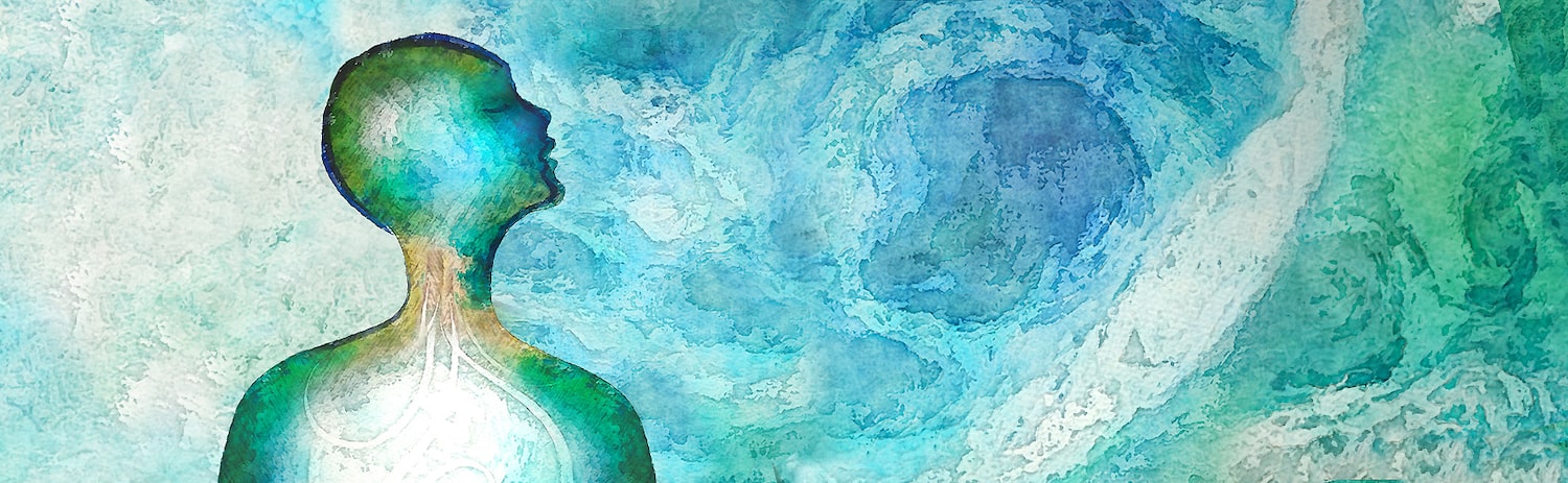 watercolor image of person breathing